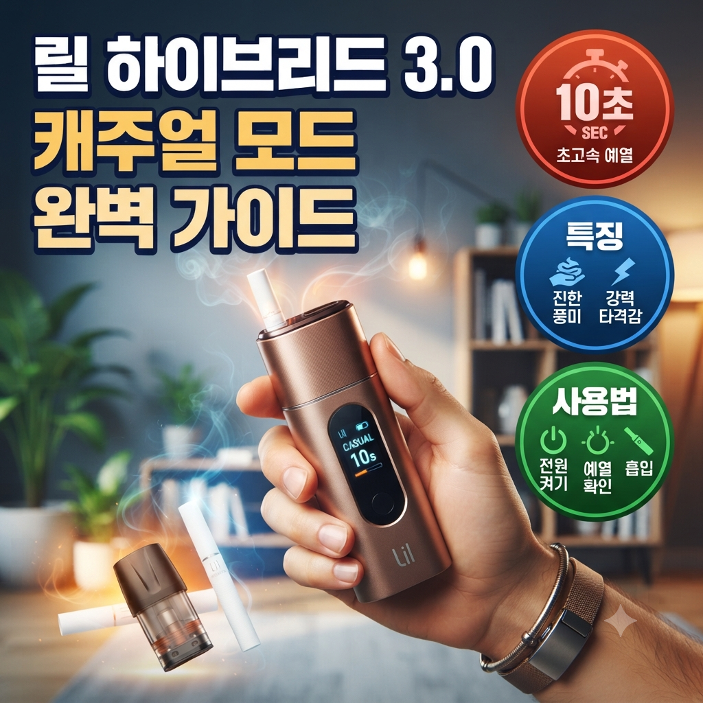 릴 하이브리드 3.0 캐주얼 모드｜10초 예열&middot;특징&middot;사용방법