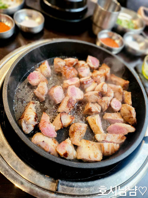 상암일미락 발효 가브리살 자른 모습