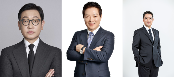 (왼쪽부터) 문성욱 신세계라이브쇼핑 대표이사 겸 시그나이트 대표이사, 박주형 신세계백화점 대표이사 겸 신세계센트럴 대표이사, 제임스장 지마켓 대표이사