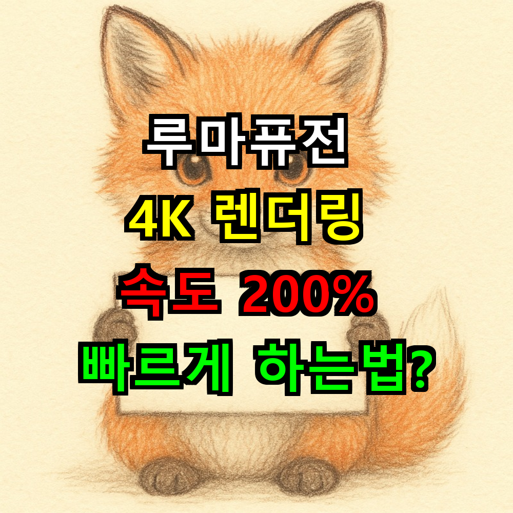 루마퓨전 4K 렌더링 속도 200% 빠르게 하는법?