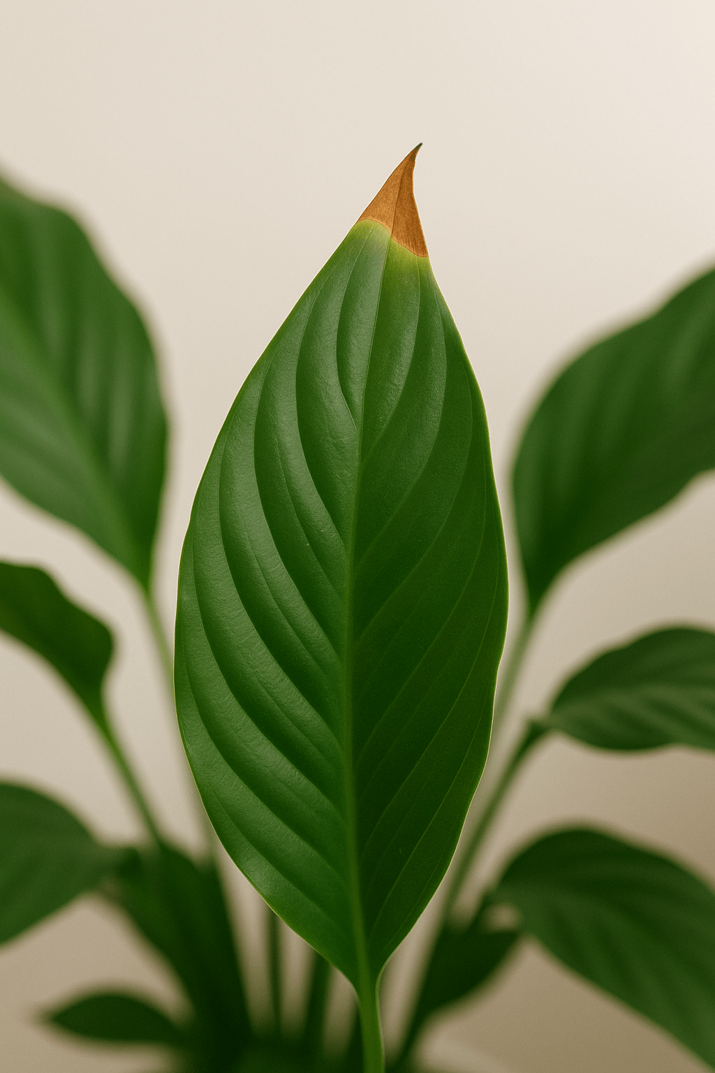 잎끝이 노랗게 말라있는 스파트필름