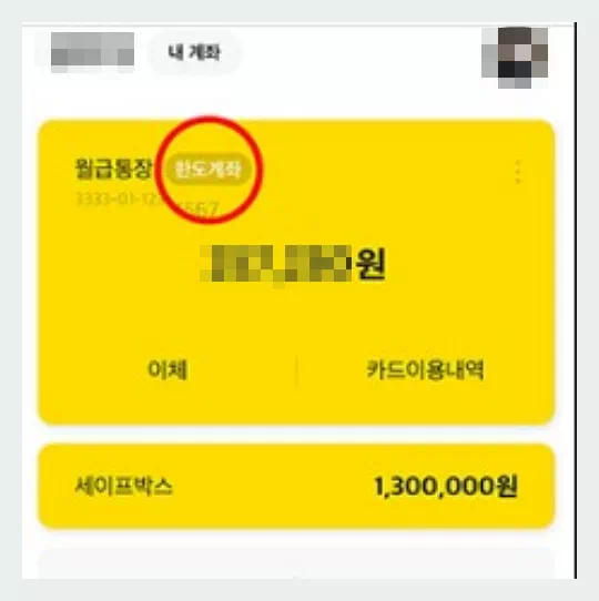 카뱅 한도 계좌