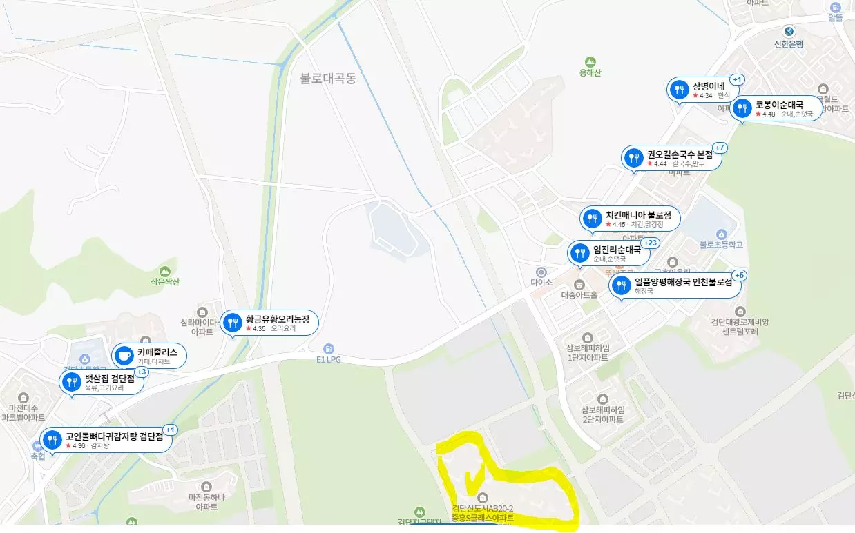 인천 검단신도시 AB20-2블록 중흥S-클래스 에듀파크 아파트-입지환경-식당가