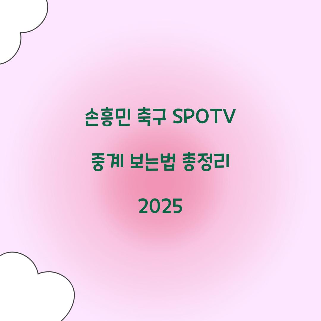 손흥민 축구 SPOTV 중계 보는법