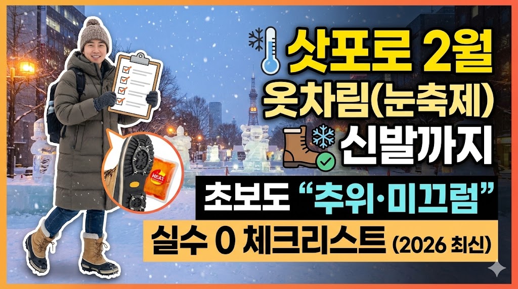 삿포로 2월 옷차림(눈축제) 신발까지|초보도 “추위·미끄럼” 실수 0 체크리스트(2026 최신)