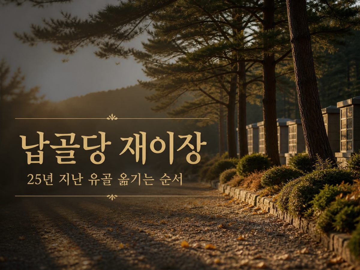 납골당 재이장, 25년 지난 유골 옮기는 순서