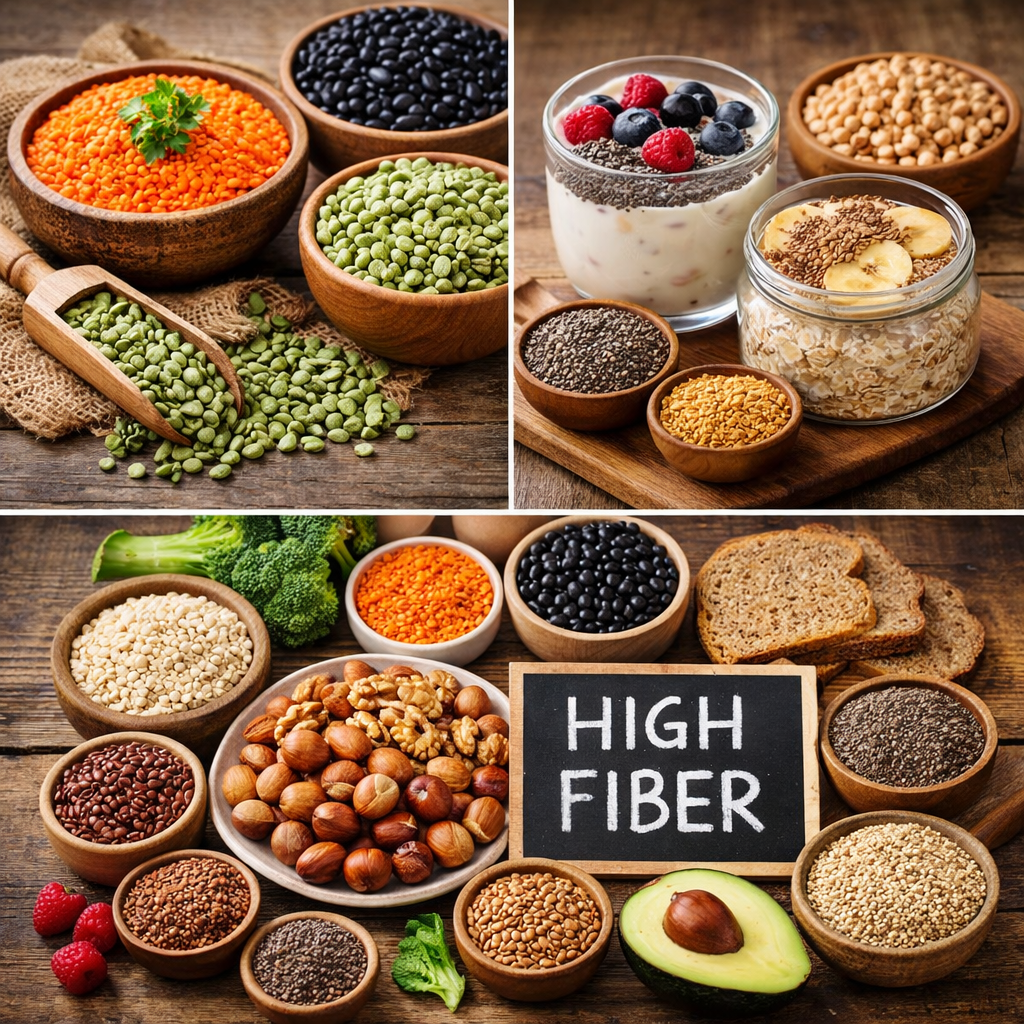 병아리콩보다 섬유질 많은 식품 (렌틸콩, 검정콩, 치아씨드)