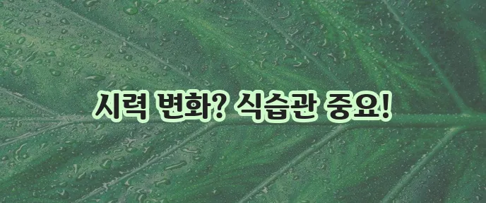 황반변성 주요 증상은 무엇일까요 좋은 음식과 나쁜 음식을 알아봅시다!