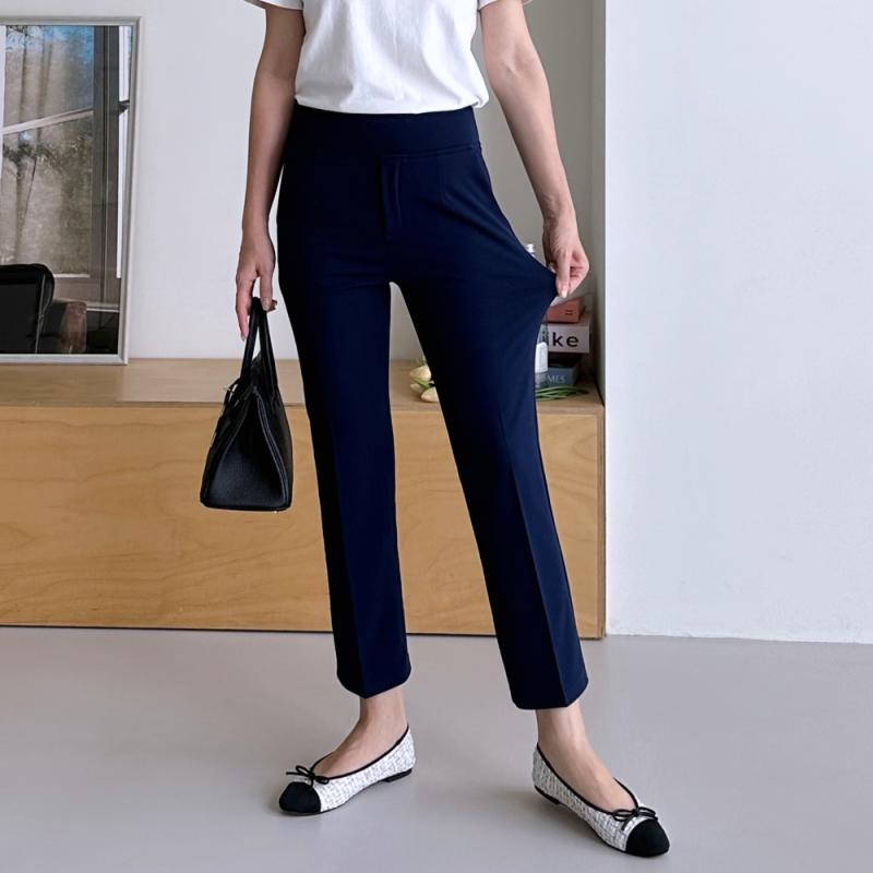 최강스판 밴딩 여자 여름슬랙스 일자 키작녀바지 9부 10부 빅사이즈