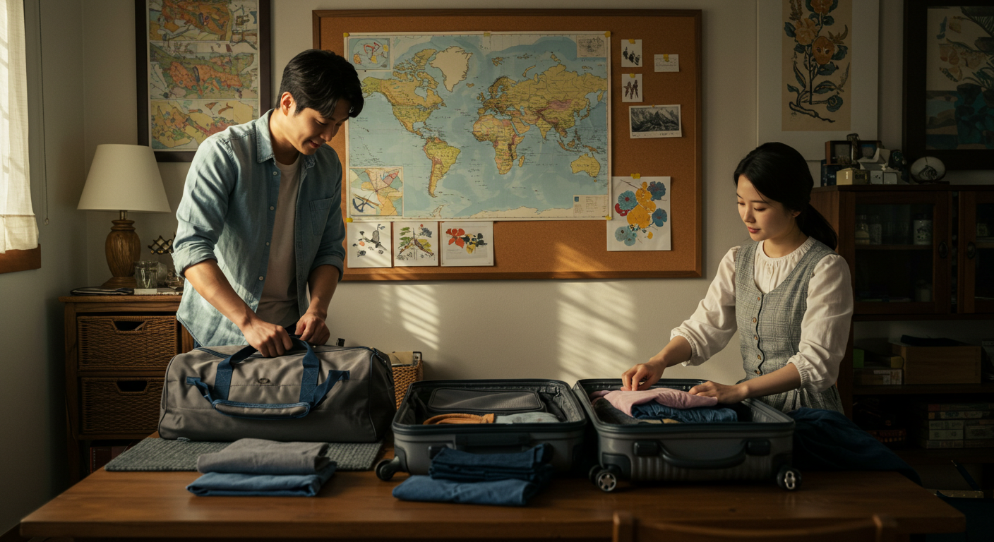 일본여행을 떠나는 커플