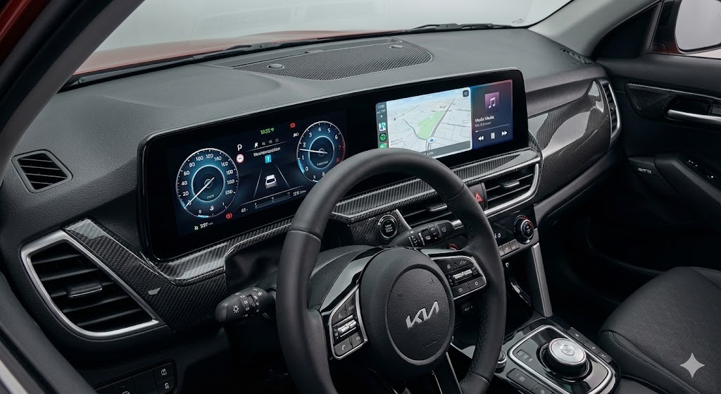 운전자를 감싸는 형태의 세련된 파노라믹 디스플레이와 엠비언트 라이트