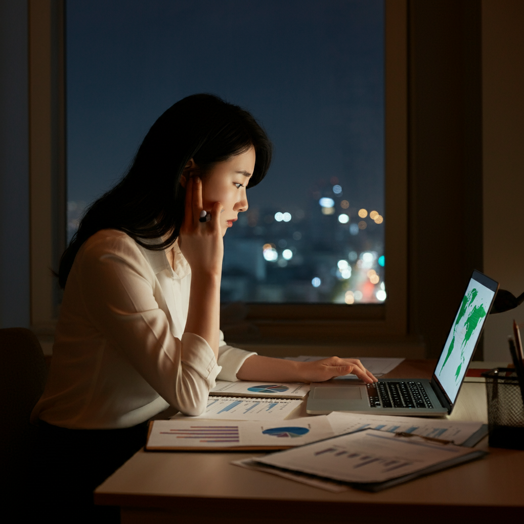 업무과중_야근하는_여성