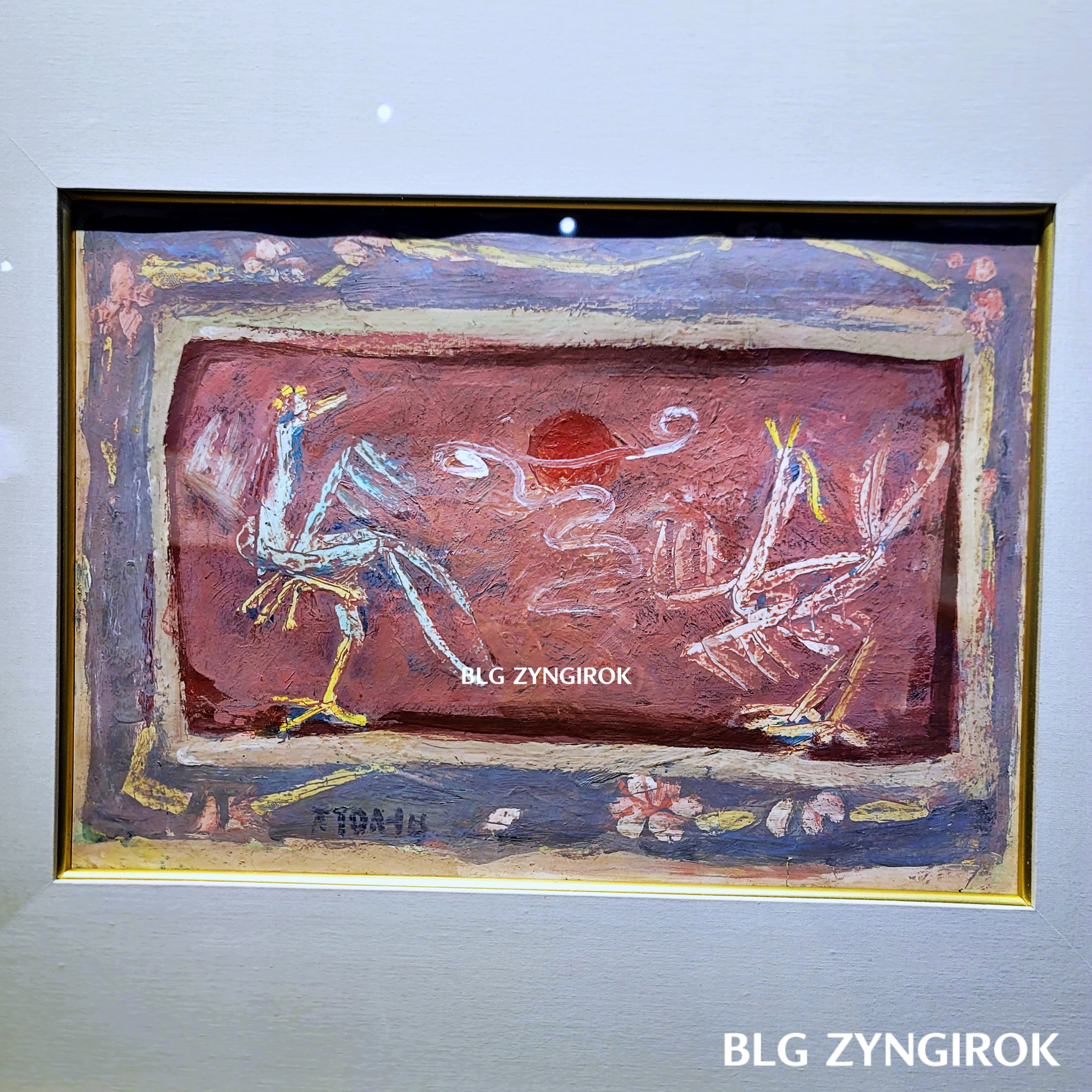 쓰다 이중섭 - 거친 선의 채색 작품이다.