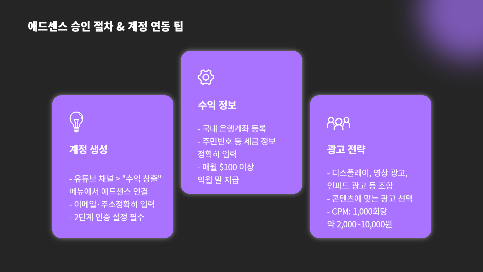 유튜브 수익 창출 조건 확인