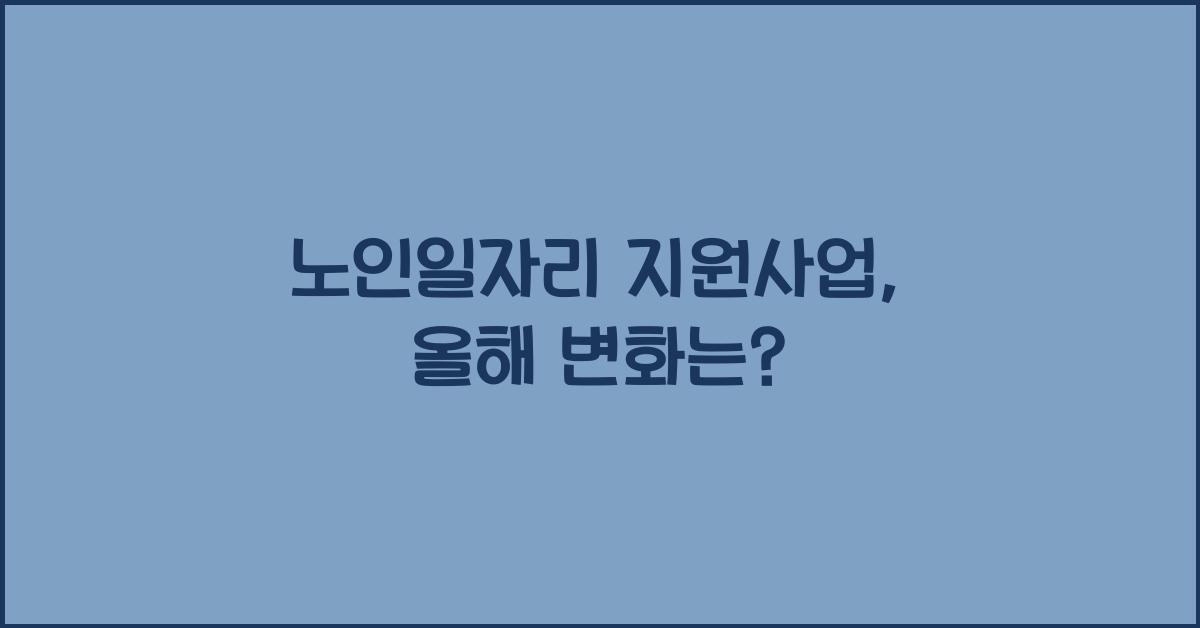 노인일자리 지원사업