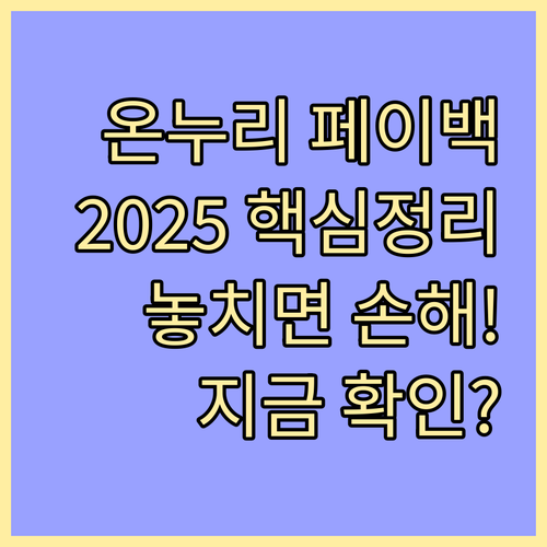 2025년 온누리상품권 페이백 이벤트..