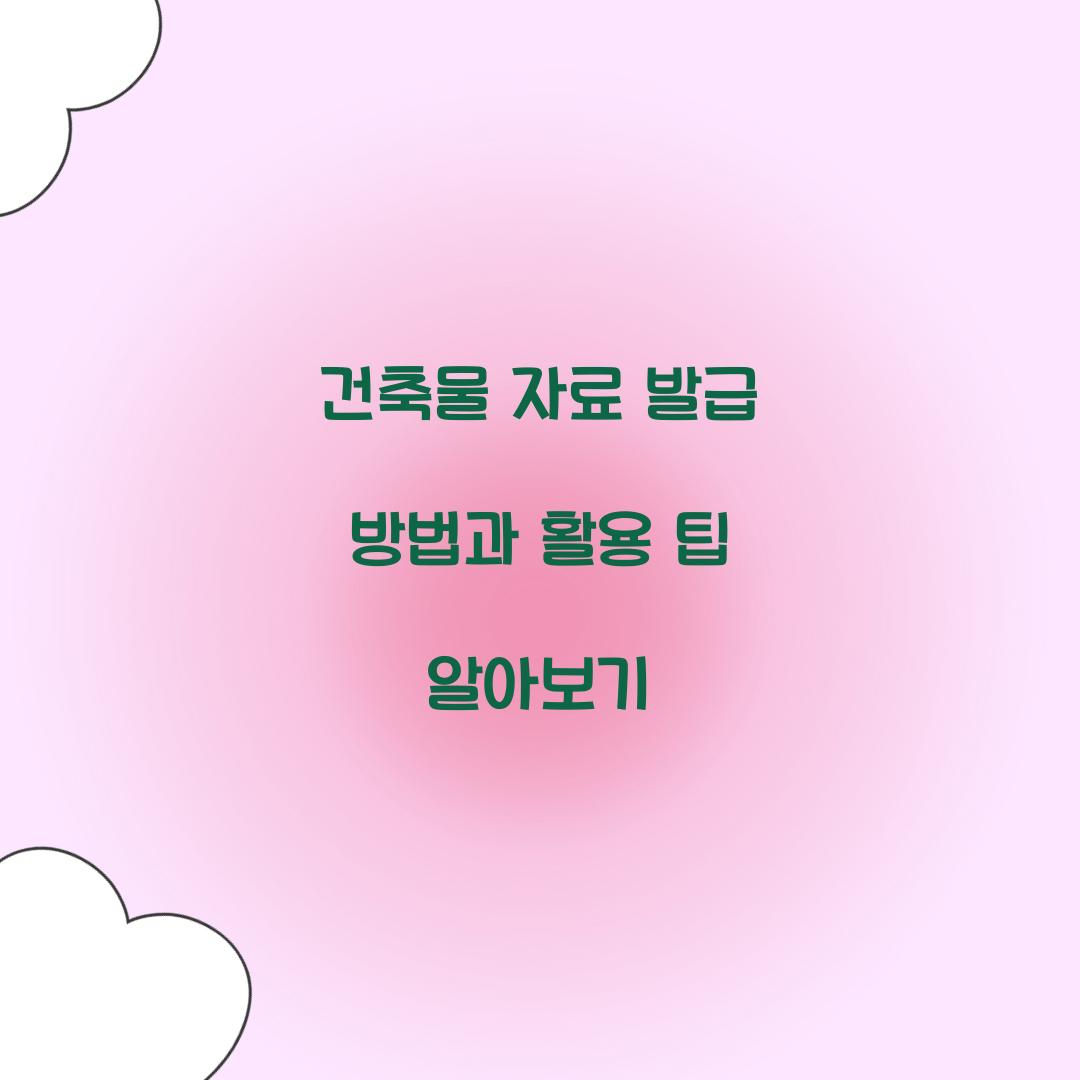 건축물 자료 발급