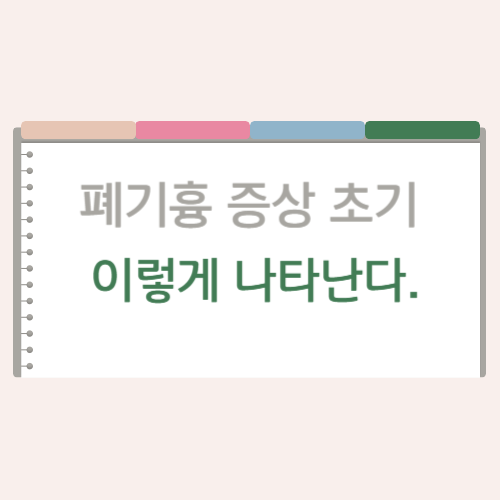 폐기흉 증상 초기