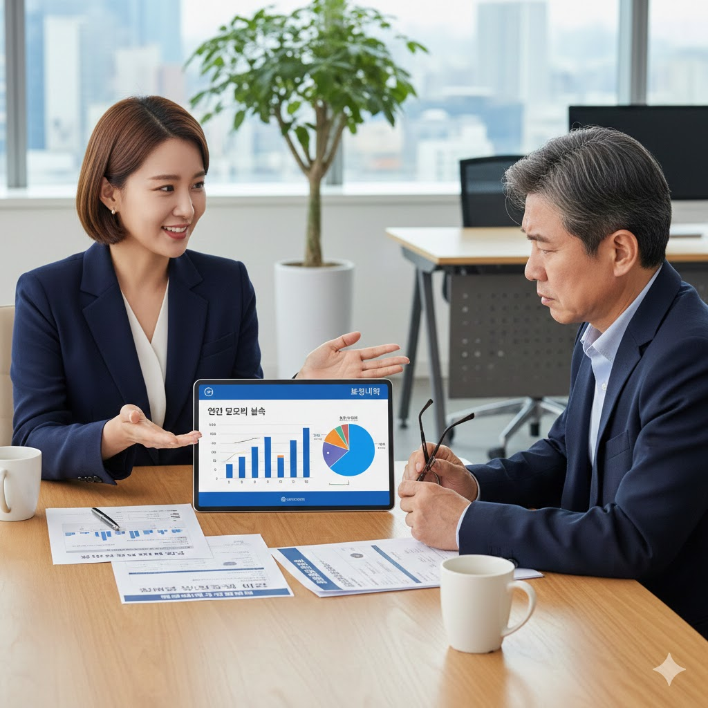 보험상담중인 고객