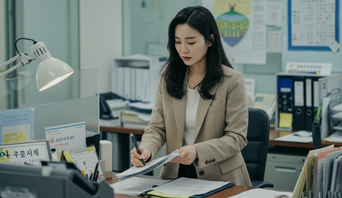 집주인 정보조회를 주민센터에서 하는 모습