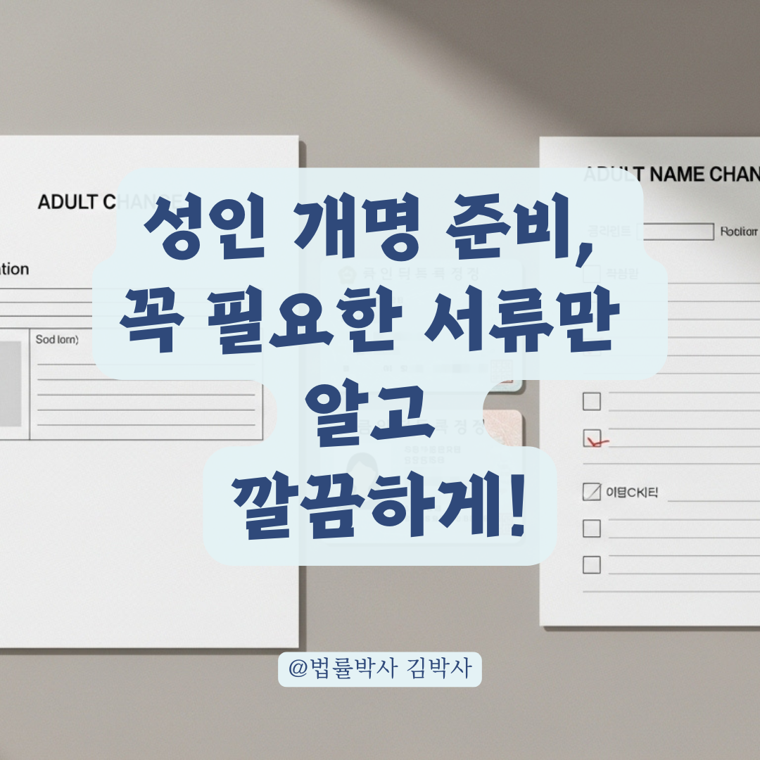 성인 개명할 때 꼭 필요한 서류 vs 제출하지 않아도 되는 서류 구분하기.