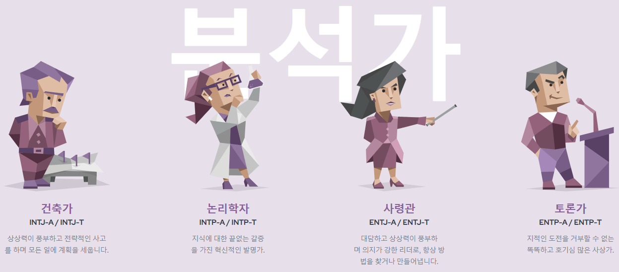 MBTI 성격유형 검사하기