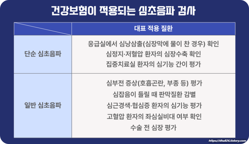 건강보험이 적용되는 심초음파 검사