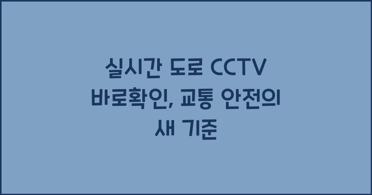 실시간 도로 cctv 바로확인