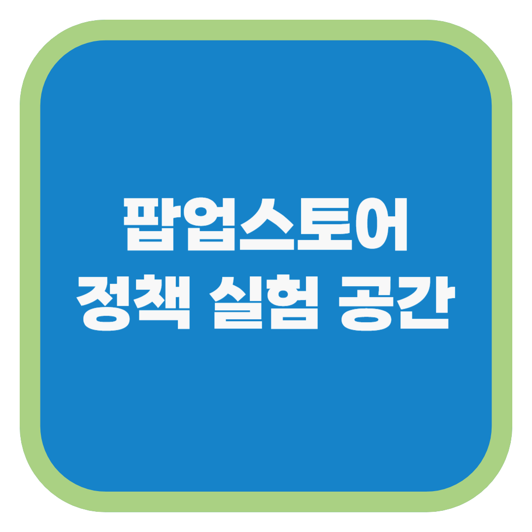 팝업스토어 정책 실험 공간