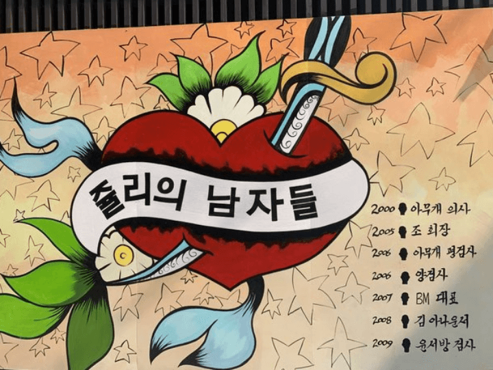 쥴리벽화-년도별-남자-정리-양검사-평검사-의사-윤서방-등등