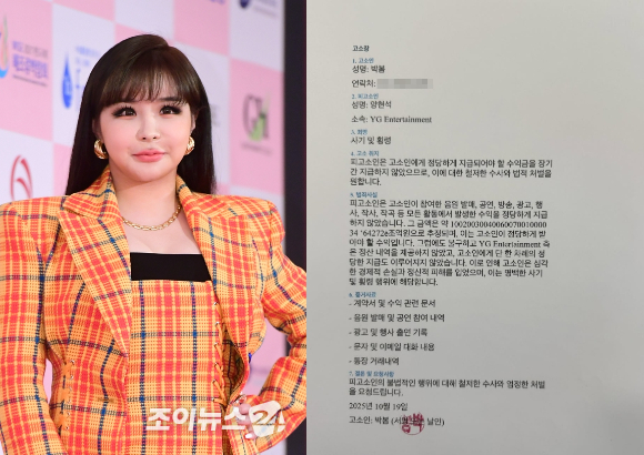 박봄이 양현석 YG엔터테인먼트 전 대표 프로듀서를 향한 고소장을 공개했다. [사진=조이뉴스24 포토DB, 박봄 인스타그램]