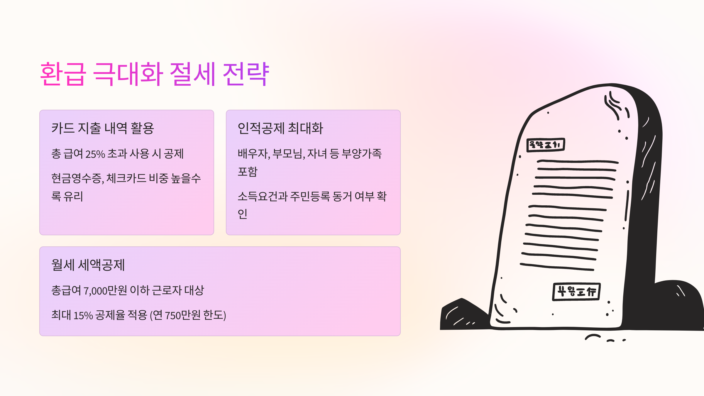 공제 항목을 ‘충분히 활용’한 사람이 환급을 더 많이 받습니다