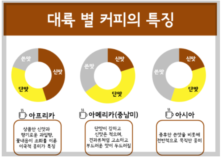 대륙별 커피특징