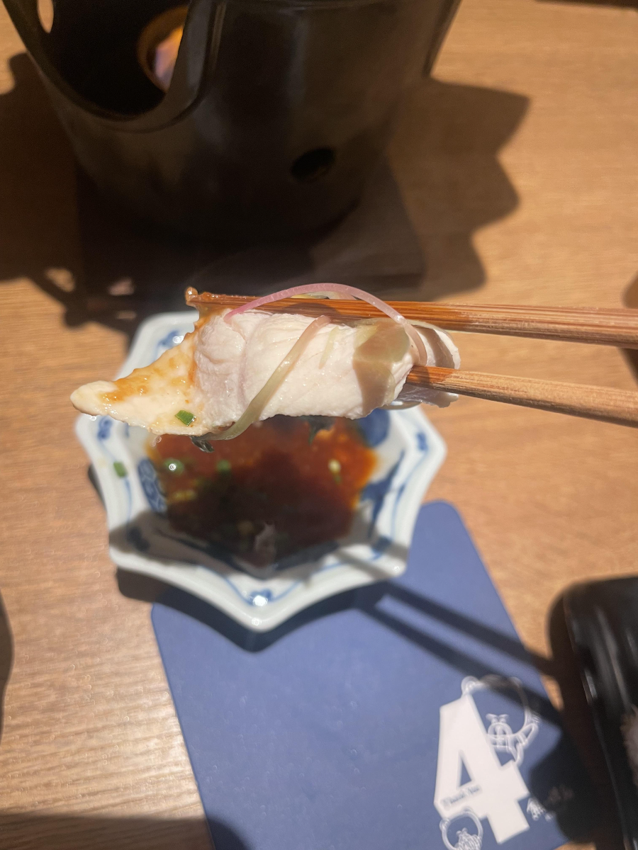 쿠마노 야키토리 샤브샤브 양념장 찍기