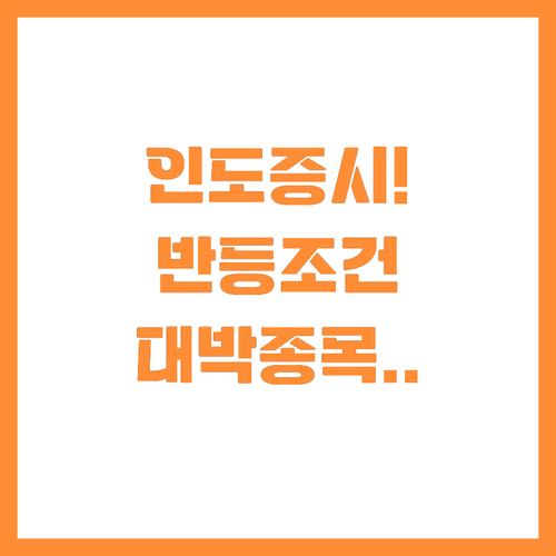 2026년 인도 증시 반등의 핵심 조..