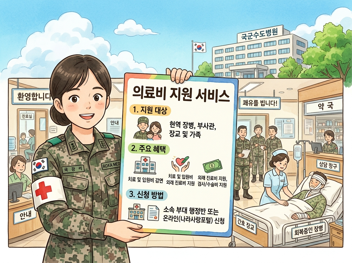 군인공제회 의료비 지원 복지 서비스 인포그래픽