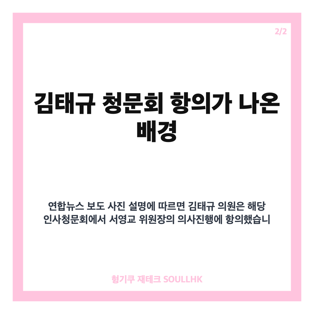 김태규 청문회 항의, 서영교 위원장 의사진행 쟁점 정리 카드뉴스 3