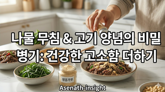 나물 무침 &amp; 고기 양념의 비밀 병기: 건강한 고소함 더하기
