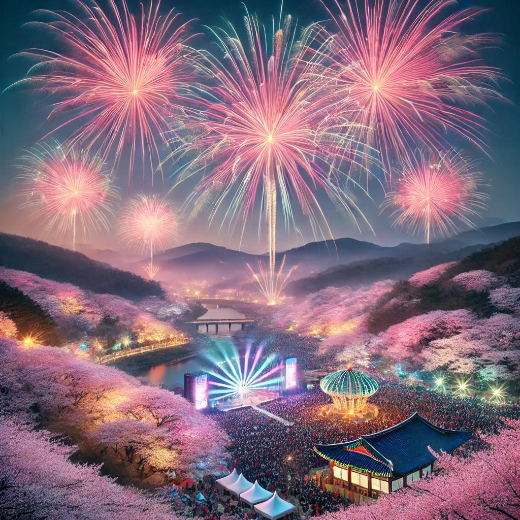 강릉 벚꽃축제 불꽃놀이