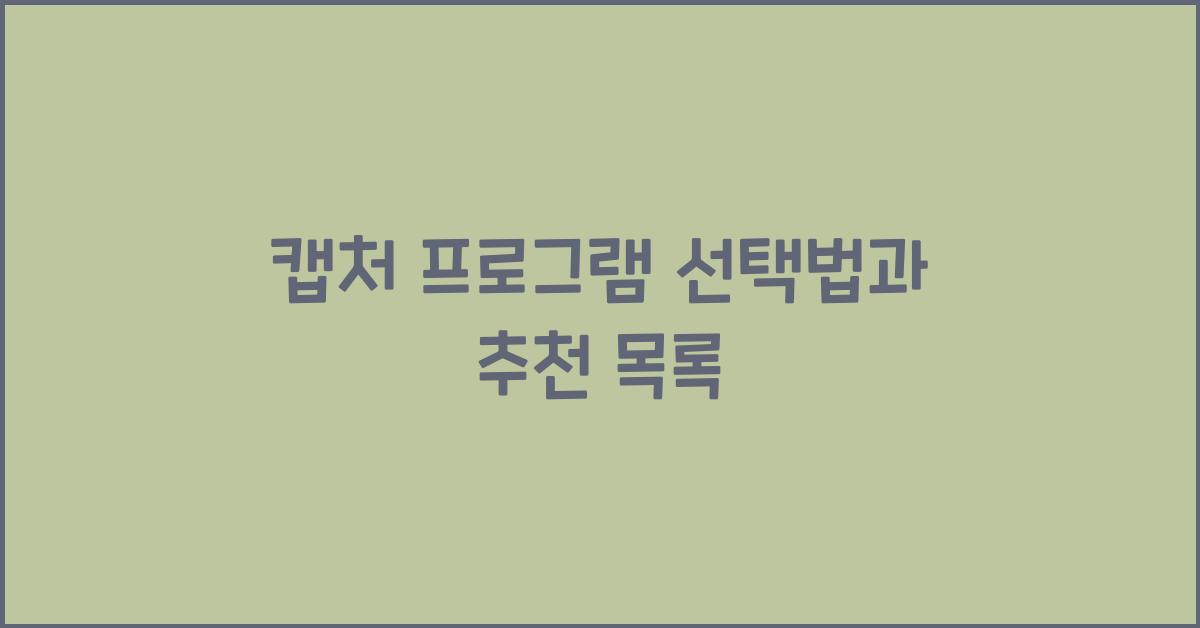캡처 프로그램