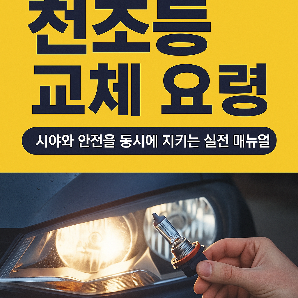 자동차 전조등 교체하는 사람