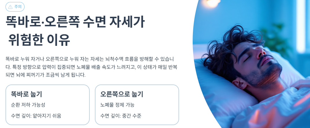 똑바로·오른쪽 수면 자세가 위험한 이유