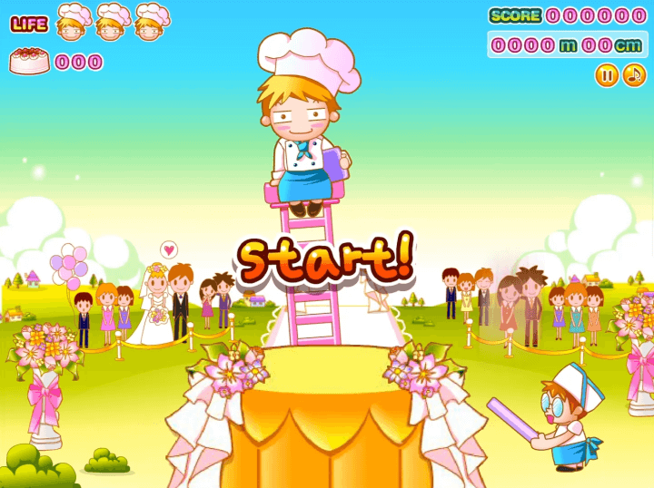 웨딩-케이크-쌓기-플래시게임-시작-화면
