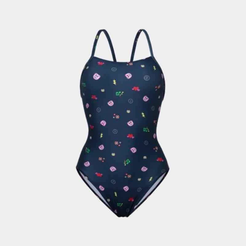 배럴 배럴X벨리곰 우먼 V백 수영복 딥네이비 B3SWSWS099DNV
