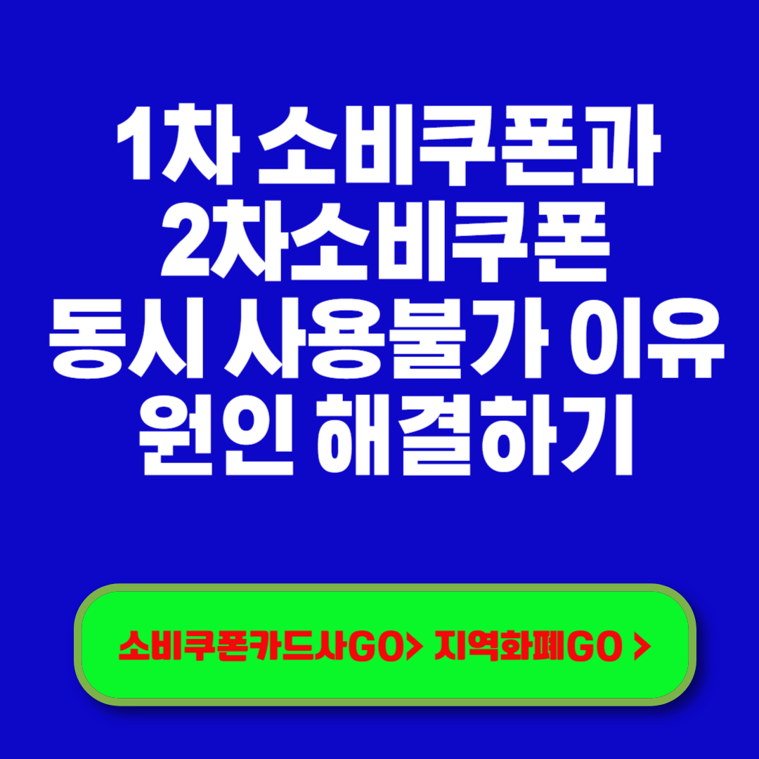 1차 소비쿠폰과 2차소비쿠폰 동시 사용불가 이유 원인 해결하기