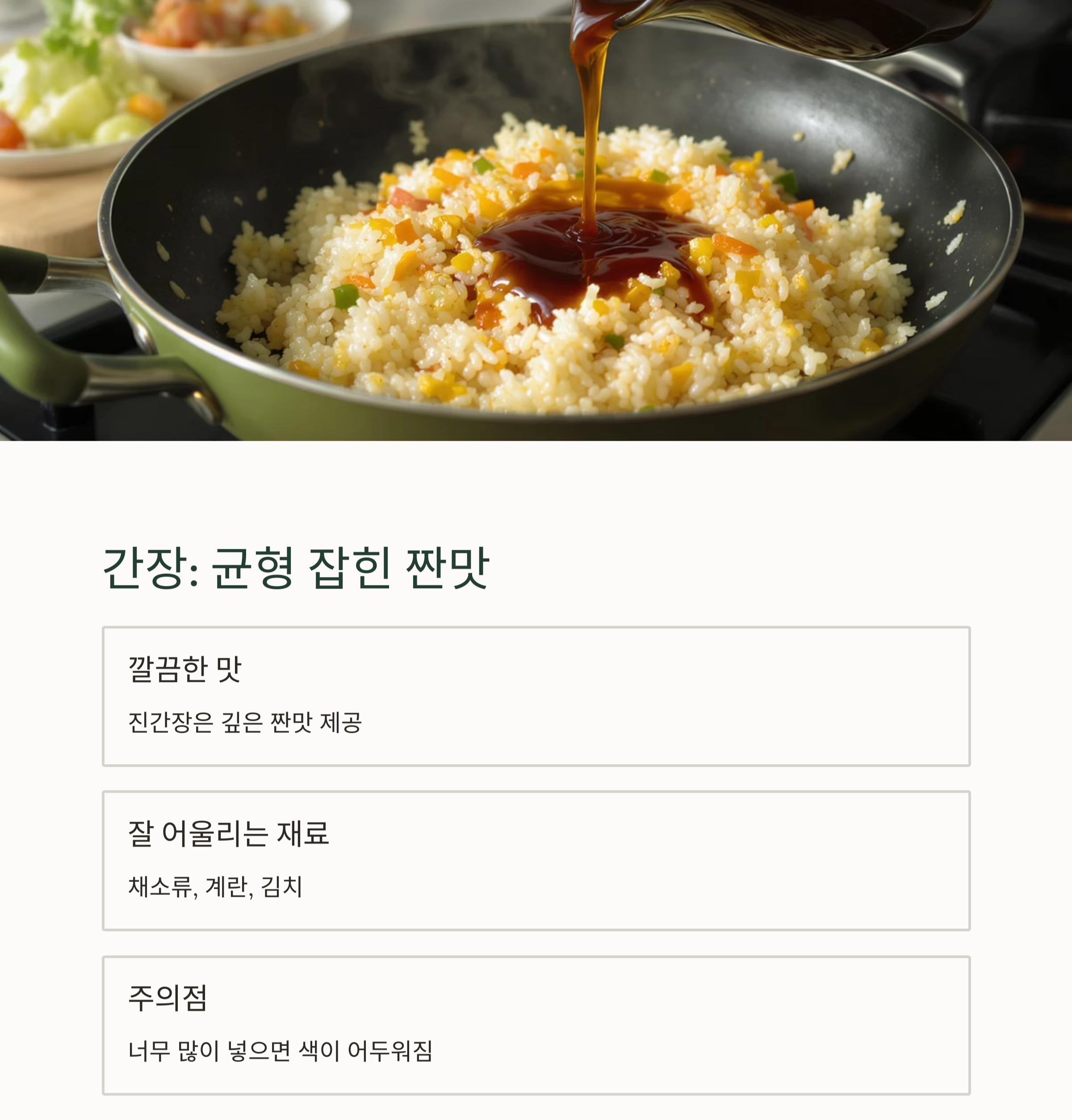 볶음밥 간 맞추기, 굴소스와 간장 중 뭐가 더 맛있을까?