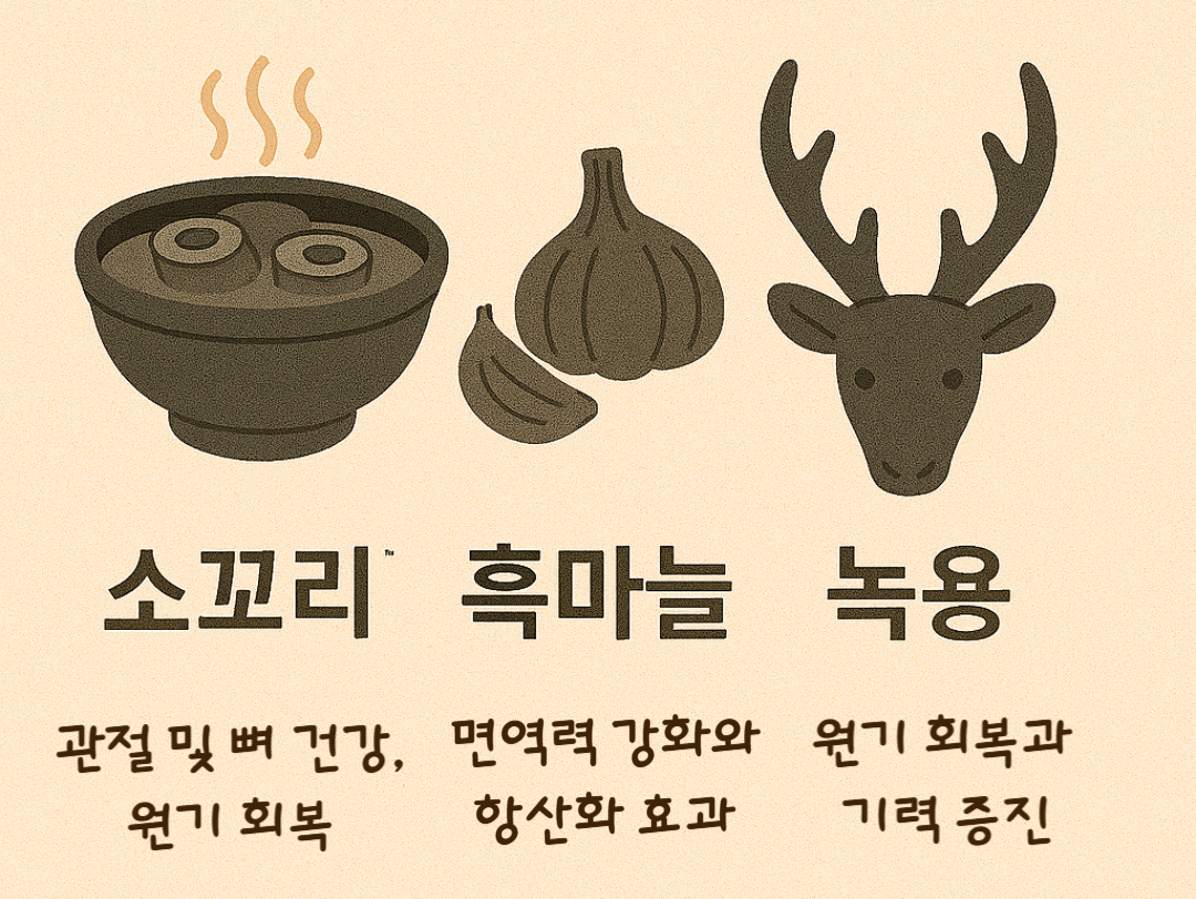 소꼬리탕, 흑마늘, 녹용