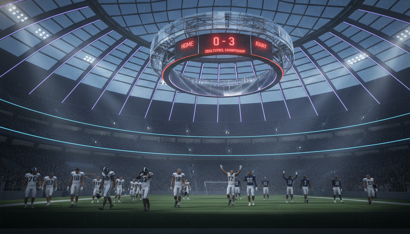 스코어보드에 3대0 패배가 띄워진 채 고개를 숙이고 경기장을 빠져나가는 토트넘 선수들의 모습