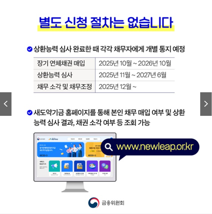 새도약기금으로 빚 탕감받는 단계별 신청 가이드 출처:정책브리핑)