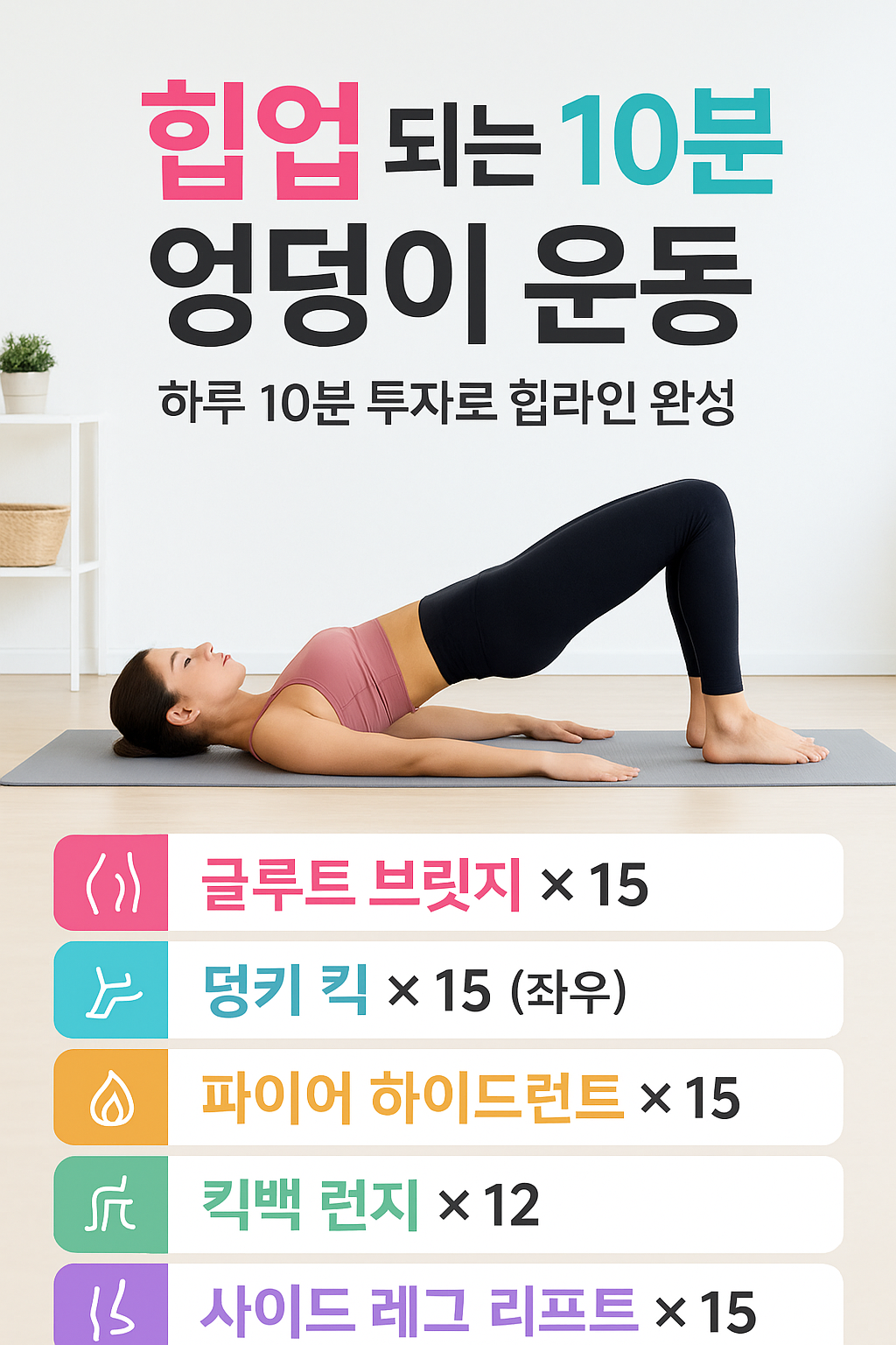 1.힙업 되는 10분 엉덩이 운동
